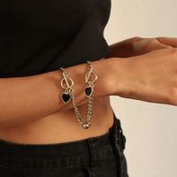 European And American Style Simple Metal Heart Bracelet Set main image 3
