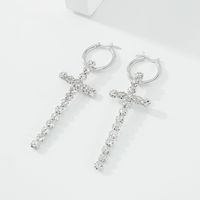 Fashion Full Diamond Cross Earrings Wholesale main image 5