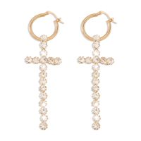 Fashion Full Diamond Cross Earrings Wholesale main image 6