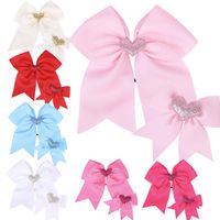 Children's Swallowtail Bow Two-piece Solid Color Love Rubber Band Hairpin main image 1