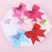 Children's Swallowtail Bow Two-piece Solid Color Love Rubber Band Hairpin main image 5
