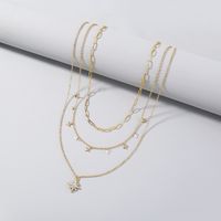 Design Sense Six-pointed Star Pendant Necklace Multi-layered Clavicle Chain Stacking Necklace main image 5