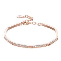 Pulsera De Plata S925 Con Junta De Bambú Pulsera Cuadrada Con Diamantes Completos Joyería De Plata sku image 1