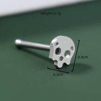 New Hot Selling Stainless Steel Nose Nail Nose Ring Piercing Skull Straight Rod Nose Ornament sku image 1