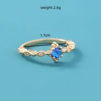 Shiny Multicolor Zircon Ring Niche Design Wild Simple Copper Ring sku image 3