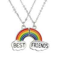 Fashion Necklace Korea Rainbow Cloud Dripping Oil Stitching Pendant Clavicle Chain Necklace sku image 1