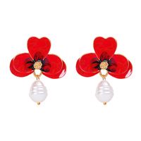 Boucles D&#39;oreilles En Perles De Fleur De Goutte D&#39;huile Créatives Européennes Et Américaines En Gros sku image 1