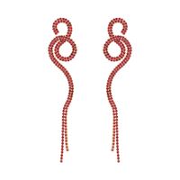 European And American New Alloy Diamond-studded Long Winding Geometric Earrings sku image 2