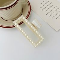 New Pearl Catch Clip Geometric Large Shark Clip Hair Catch Hair Accessories Gentle Hairpin Head Accessories sku image 1