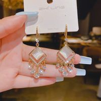 2021 New Opal Earrings Ear Jewelry Korean Temperament Fashion Tassel Earrings sku image 1