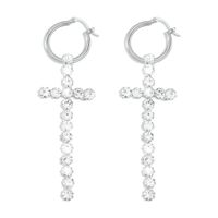Fashion Full Diamond Cross Earrings Wholesale sku image 2