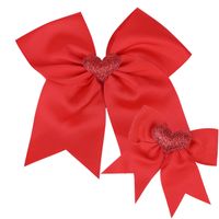 Children's Swallowtail Bow Two-piece Solid Color Love Rubber Band Hairpin sku image 1