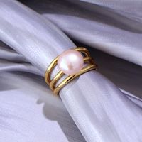 French Copper Plated Real Gold Personality Multi-layer Index Finger Ring sku image 3