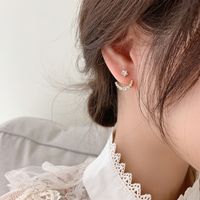 925 Silver Needle Cute And Compact Rhinestone Star And Moon Stud Earring European And American Ins Fashion Temperament A Pair Of Earrings Dual Purpose Female main image 3