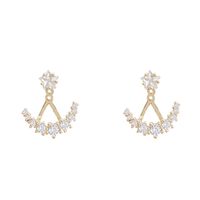 925 Silver Needle Cute And Compact Rhinestone Star And Moon Stud Earring European And American Ins Fashion Temperament A Pair Of Earrings Dual Purpose Female main image 6