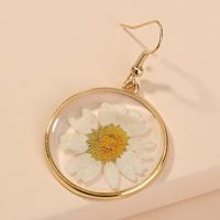 European And American Cross-border New Round White Natural Chrysanthemum Resin Earrings Accessories main image 3