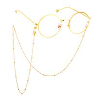 Internet Celebrity Same Color Protection Factory Direct Sales Fashion Simple Golden Water Wave Clip Beads Copper Bead Eyeglasses Chain main image 4