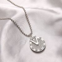 Hip-hop Punk Style Exaggerated Necklace Simple Retro Roman Numerals Time Disc Clavicle Chain main image 4