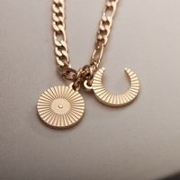 Chaîne De Pull Collier Pendentif Soleil Lune En Acier Inoxydable Européen Et Américain main image 3