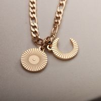 European And American Stainless Steel Sun Moon Pendant Necklace Sweater Chain main image 3