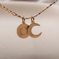 European And American Stainless Steel Sun Moon Pendant Necklace Sweater Chain main image 5