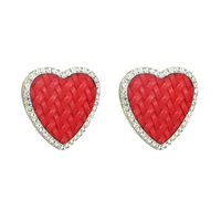 European And American Fashion & Trend New Product Creative Simple Love Heart-shaped Alloy Rhinestone Earrings Female All-matching Graceful Korean Earrings main image 6