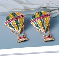 New Retro Creative Color Hot Air Balloon Earrings Fashion Simple Ear Jewelry main image 5