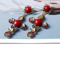 New Fashion Personality Color Diamond Cross Stud Earrings main image 3