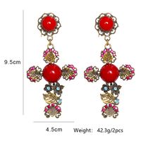 New Fashion Personality Color Diamond Cross Stud Earrings main image 6