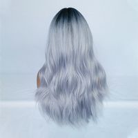 2021chemical Fiber Headgear Gradient Blue Long Curly Hair Big Wave Wigs Headgear Wig main image 6