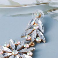 55756 New European And American Personalized Diamond Female Stud Earrings Flower Shape Geometric Earrings Cross-border Supply Wholesale main image 4