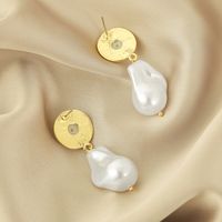 European And American Medieval Geometric Irregular Pearl Earrings Inlaid Pearl Earrings main image 4