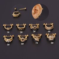 Ear Cartilage Rings & Studs Fashion Crown 316 Stainless Steel  Copper Plating main image 3