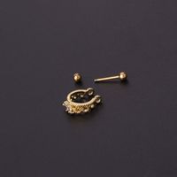 Ear Cartilage Rings & Studs Fashion Crown 316 Stainless Steel  Copper Plating main image 5
