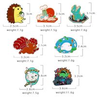 Cross-border New Arrival Oil Drip Brooch Europe And America Creative Cartoon Animal Brooch Student Backpack Clothing Accessories Wholesale main image 3