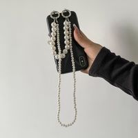 Temperament Double Layer Imitation Pearl Woven Mobile Phone Chain Creative U-shaped Tassel Woven Jewelry main image 3