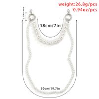 Temperament Double Layer Imitation Pearl Woven Mobile Phone Chain Creative U-shaped Tassel Woven Jewelry main image 4