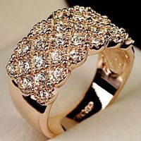 Full Of Diamond Real Gold Plated Hypoallergenic Ring main image 2