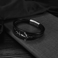 Fashion Trend Woven Multi-layer Winding Men's New Stainless Steel Leather Bracelet main image 3