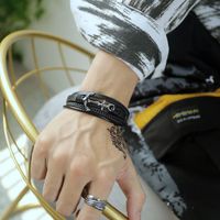 Nouveau Bracelet En Cuir En Acier Inoxydable Pour Hommes À Enroulement Multicouche Tissé Tendance De La Mode main image 5