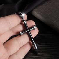 Opk Ornament European And American Personalized Men's Stainless Steel Necklace Disco Street Hiphop Vintage Cross Pendant main image 4