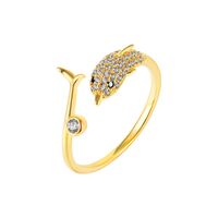 Simple Creative Dolphin Open Ring Tail Ring Jewelry Fashion Index Finger Ring main image 2