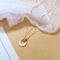Korea Diamond Small Circle Clavicle Chain Long Pendant Necklace main image 3