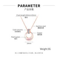 Korea Diamond Small Circle Clavicle Chain Long Pendant Necklace main image 6