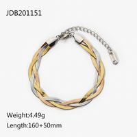 Mode Simple Plaqué En Acier Inoxydable 18k Or Trois Brins Serpent Chaîne Enroulement Bracelet sku image 1