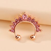 Fashion Multi-color Diamond-studded Colored Diamond Nose Ring Piercing Nose Nail Jewelry Accessories sku image 1