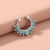 Fashion Multi-color Diamond-studded Colored Diamond Nose Ring Piercing Nose Nail Jewelry Accessories sku image 3