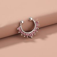 Fashion Multi-color Diamond-studded Colored Diamond Nose Ring Piercing Nose Nail Jewelry Accessories sku image 4