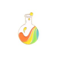 New Creative Cartoon Chemical Equipment Love Rainbow Test Tube Bottle Series Shape Dripping Brooch Bag Badge sku image 3
