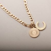 European And American Stainless Steel Sun Moon Pendant Necklace Sweater Chain sku image 1